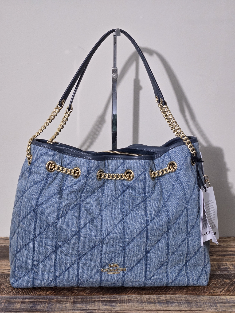NWT Coach Evelyn Shoulder Bag In Regenerative Cotton With Quilting